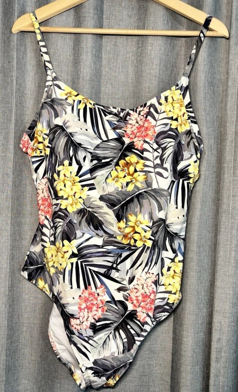 Hurley Floral One Piece Swimsuit Womens Full Coverage Beach X-Large